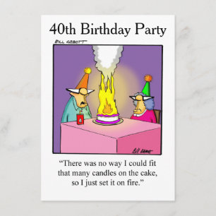 40.ª Fiesta de cumpleaños invitaciones humorística