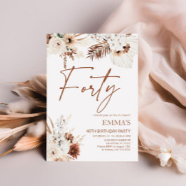 40.ª invitación a cumpleaños Boho Pampas