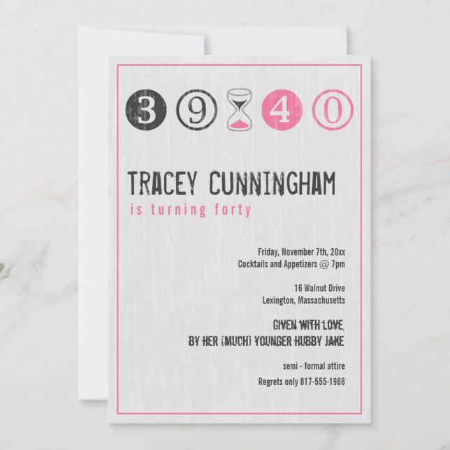 40.ª Invitación a cumpleaños - Personalizar (Anverso)