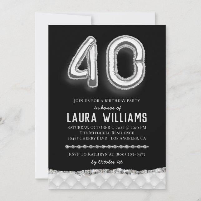 40.ª invitación a la fiesta de cumpleaños (Anverso)