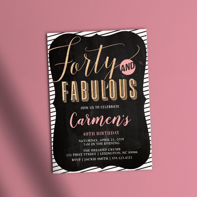 40.ª invitación a la fiesta de cumpleaños (Subido por el creador)