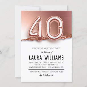 40.ª invitación a la fiesta de cumpleaños