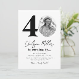 40.ª invitación a la fiesta de cumpleaños | 40.º c