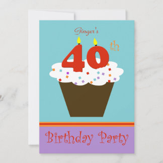40.ª invitación a la fiesta de cumpleaños 40 velas