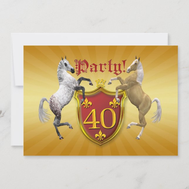 40.ª invitación a la fiesta de cumpleaños con escu (Anverso)
