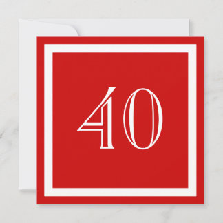 40.ª invitación a la fiesta de cumpleaños - Rojo