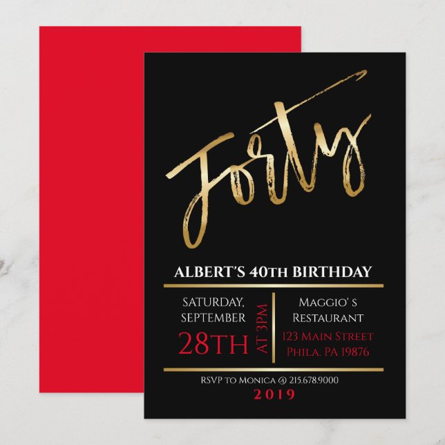 40.ª invitación a la Fiesta Negra de Oro (Anverso / Reverso)