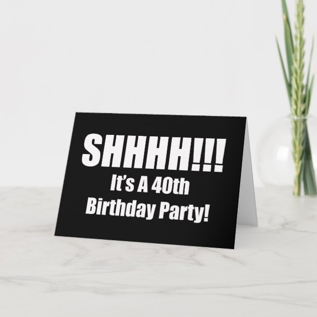 40.ª invitación a la fiesta sorpresa de cumpleaños (Anverso)