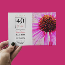 40.ª Invitación a la fotografía floral de cumpleañ