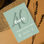 40.ª invitación al cumpleaños Fiesta elegante mode<br><div class="desc">Celebrar un hito con nuestra Elegante Invitación de Cumpleaños 40. Este diseño moderno y de moda combina elegancia sencilla con caligrafía cautivadora y tipografía elegante. Perfecto para una fiesta de cumpleaños adulta,  prepara el escenario para una celebración memorable. Haga inolvidable su 40 cumpleaños con esta sofisticada invitación.</div>