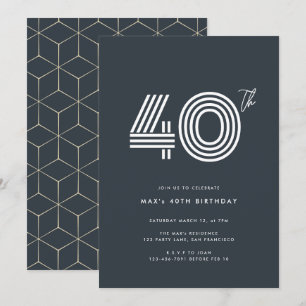 40.ª Invitación al cumpleaños Oscuro Mínimo