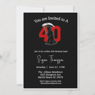 40.ª Invitación de cumpleaños a Paro Grim Reaper