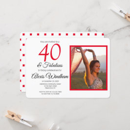 40.ª invitación de cumpleaños con foto