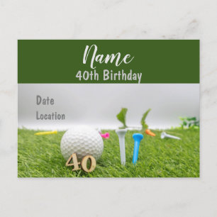 40.ª invitación de fiesta de cumpleaños en verde