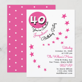 40.ª Invitación de nombre personalizado de cumplea