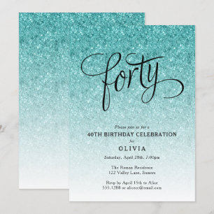 40.ª invitación de Purpurina Blue Ombre