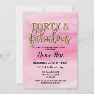 40.ª invitación para la fiesta de cumpleaños