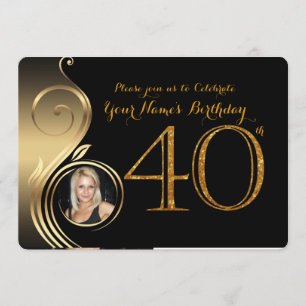 40.ª, Invitación por cumpleaños, oro número Purpur