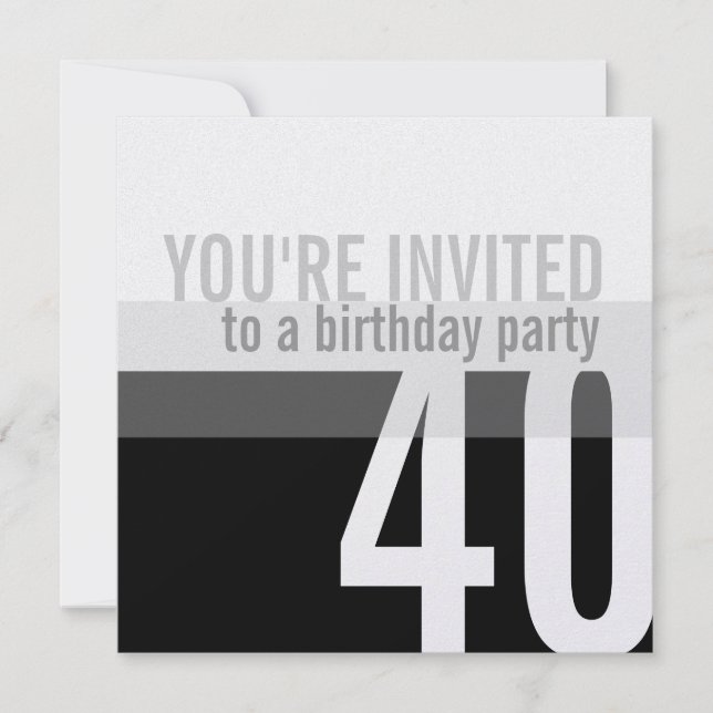 40.ª invitaciones para fiestas de cumpleaños {Silv (Anverso)