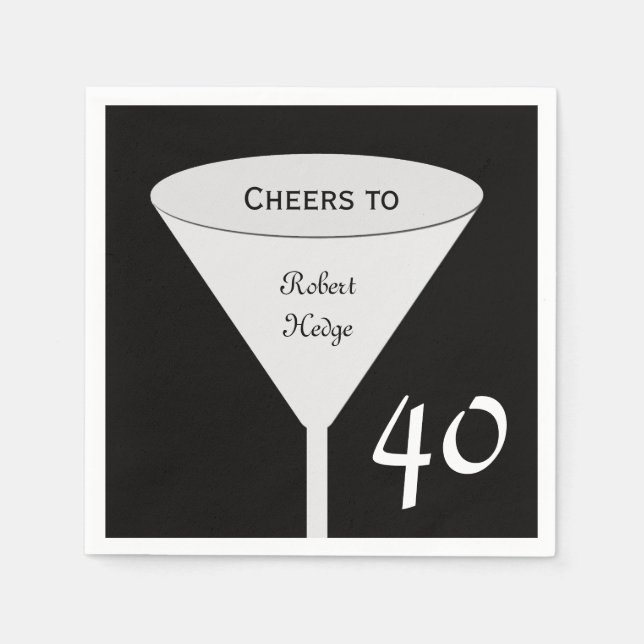 40.ª servilleta de papel Fiesta de cumpleaños (Anverso)