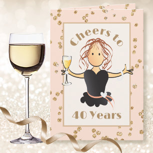 40.ª tarjeta de cumpleaños - Clásica y Graciosa