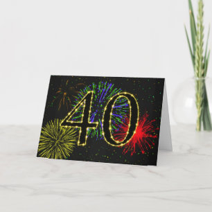 40.ª tarjeta de cumpleaños con fuegos artificiales