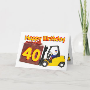40.ª tarjeta de cumpleaños con un camión elevador 
