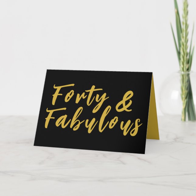 40.ª tarjeta de cumpleaños, cuarenta y fabulosa ta (Anverso)