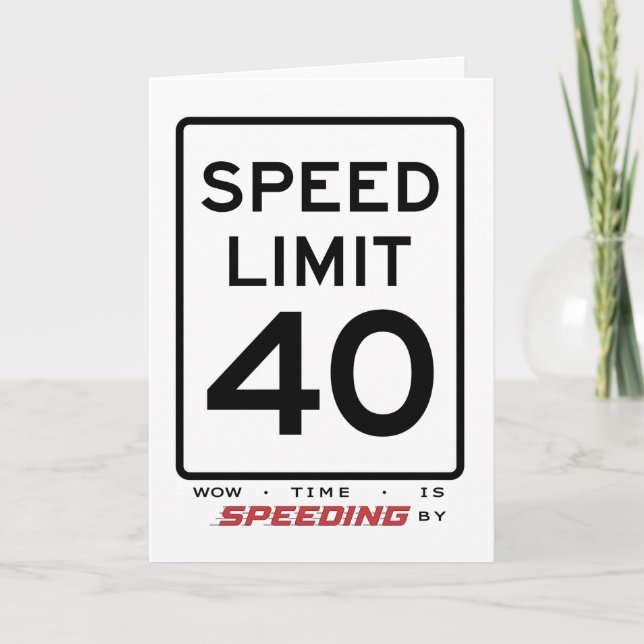 40.ª tarjeta de cumpleaños de límite de velocidad (Anverso)