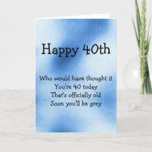 40.ª tarjeta de cumpleaños divertida
