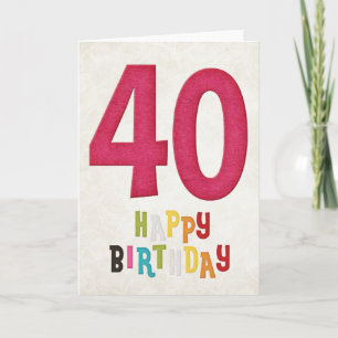 40.ª Tarjeta de cumpleaños feliz diseño 3