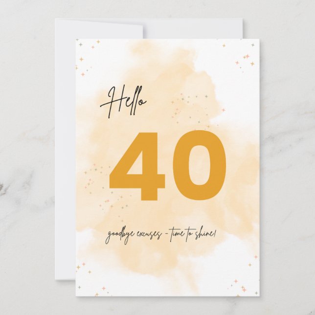 40.ª Tarjeta de Cumpleaños Golden Sparkle (Anverso)