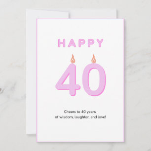 40.ª Tarjeta De Cumpleaños Rosa