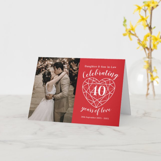 40.ª tarjeta de memoria del aniversario del Boda d (flor amarilla)