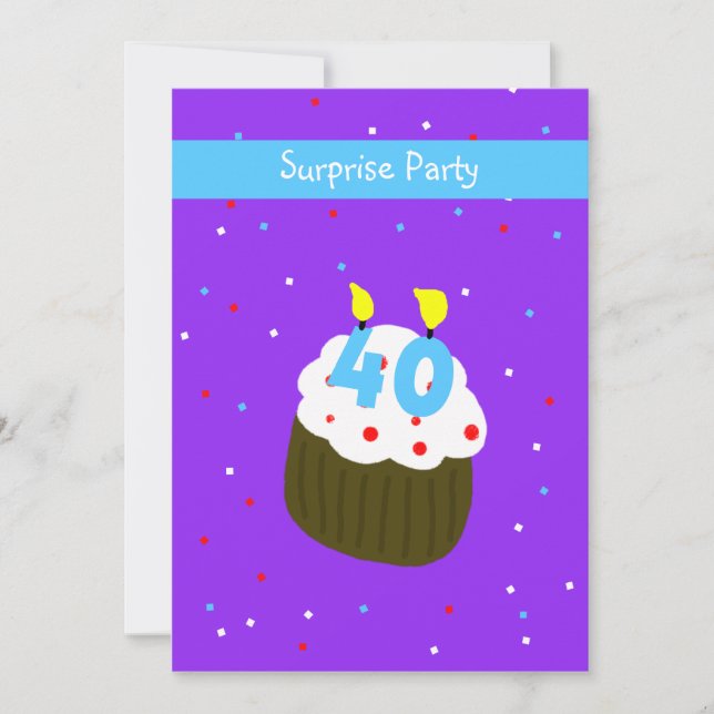 40.ª tarta de invitación a la fiesta de cumpleaños (Anverso)