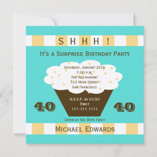 40.ª tarta de invitación a la fiesta de cumpleaños