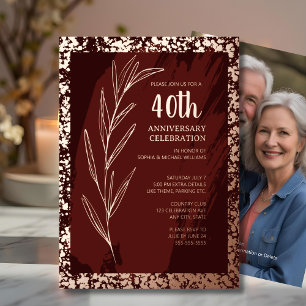 40.º Aniversario Boda Invitaciones Arte Único