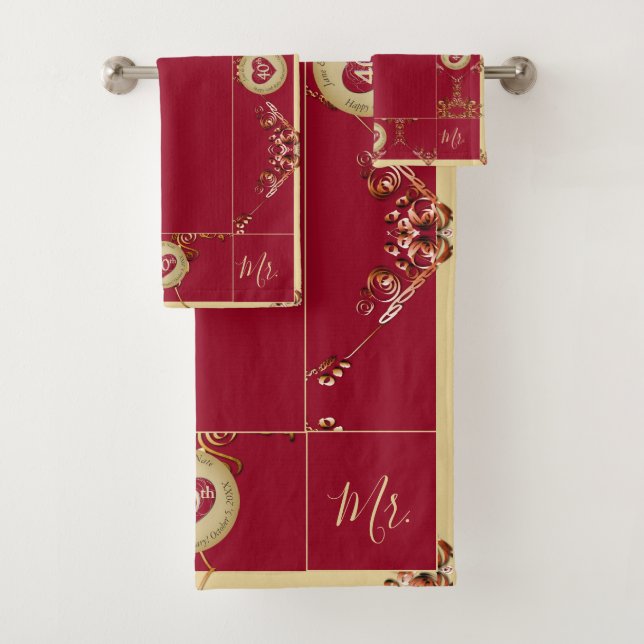 40.º Aniversario Boda Toalla de Bath (In situ)