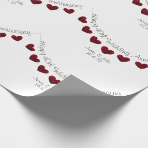 40.º Aniversario del Boda de Ruby papel personaliz