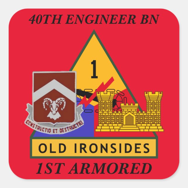40.º BATTALÓN DE INGENIEROS 1.ª PEGATINA ARMORADA (Anverso)