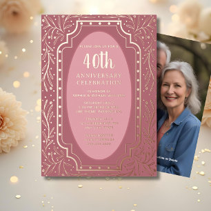 40.º Boda Aniversario Invitaciones Elegantes