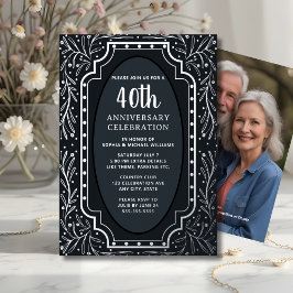 40.º Boda Aniversario Invitaciones Elegantes