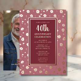 40.º Boda invitaciones a la Rosa Ruby