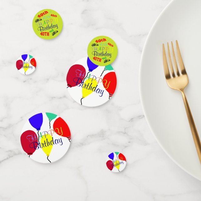 40.º Confetti personalizado de globos de cumpleaño (Grupo)