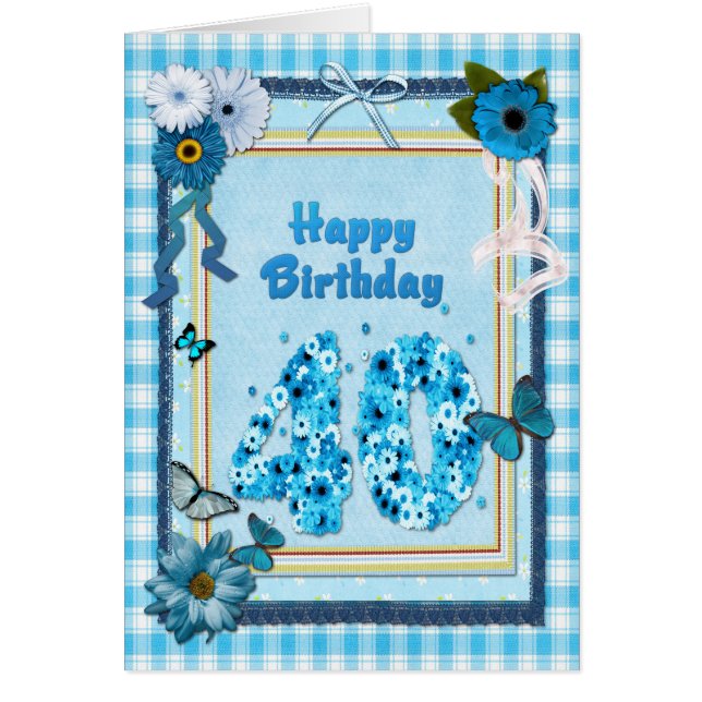 40.º cumpleaños con un efecto scrapbook (Frente)