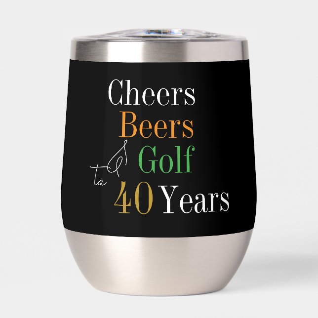 40.º Cumpleaños Golf Cheers Beers Black Gold Fiest (Frente)