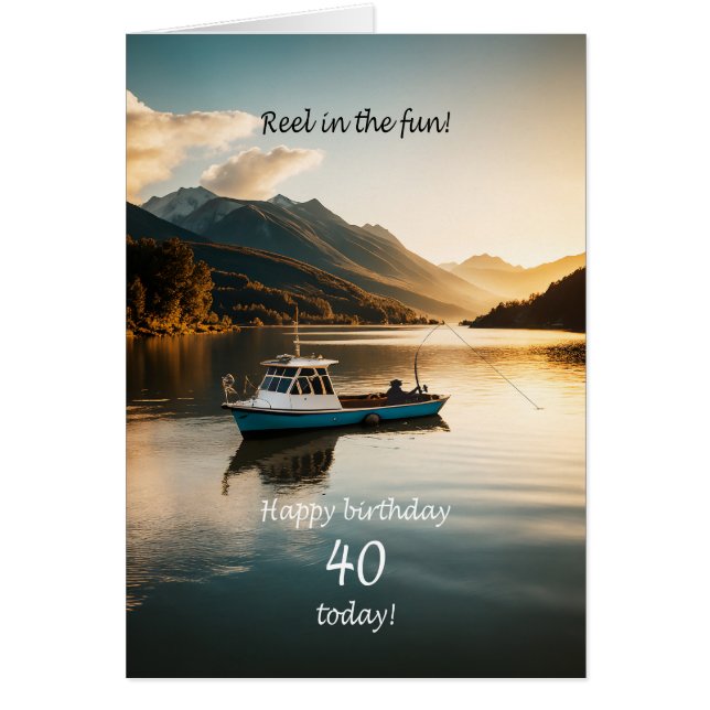 40.º cumpleaños pescando desde un barco (Frente)