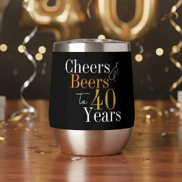 40.º cumpleaños Saludos Cerveza Fiesta de Oro Negr