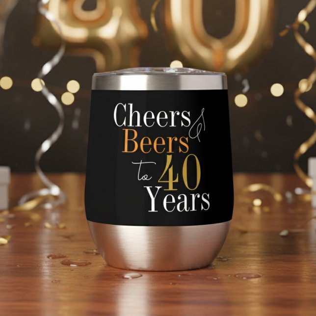 40.º cumpleaños Saludos Cerveza Fiesta de Oro Negr (Subido por el creador)