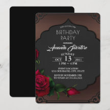 40.º Fiesta de cumpleaños Invitación a las rosas r